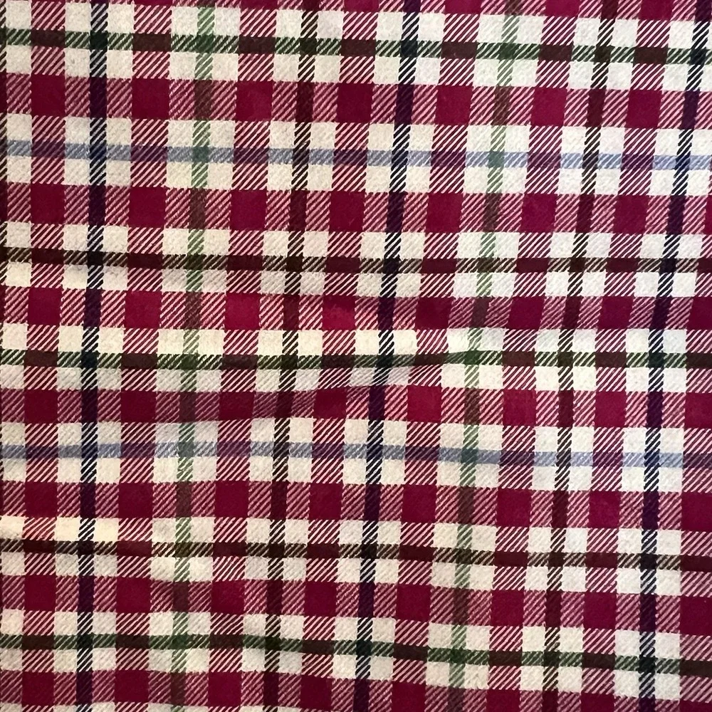 Polo Ralph Lauren Men's XL/TG Dark Pink Plaid Slim‎ Fit Long Sleeve Blue Pony